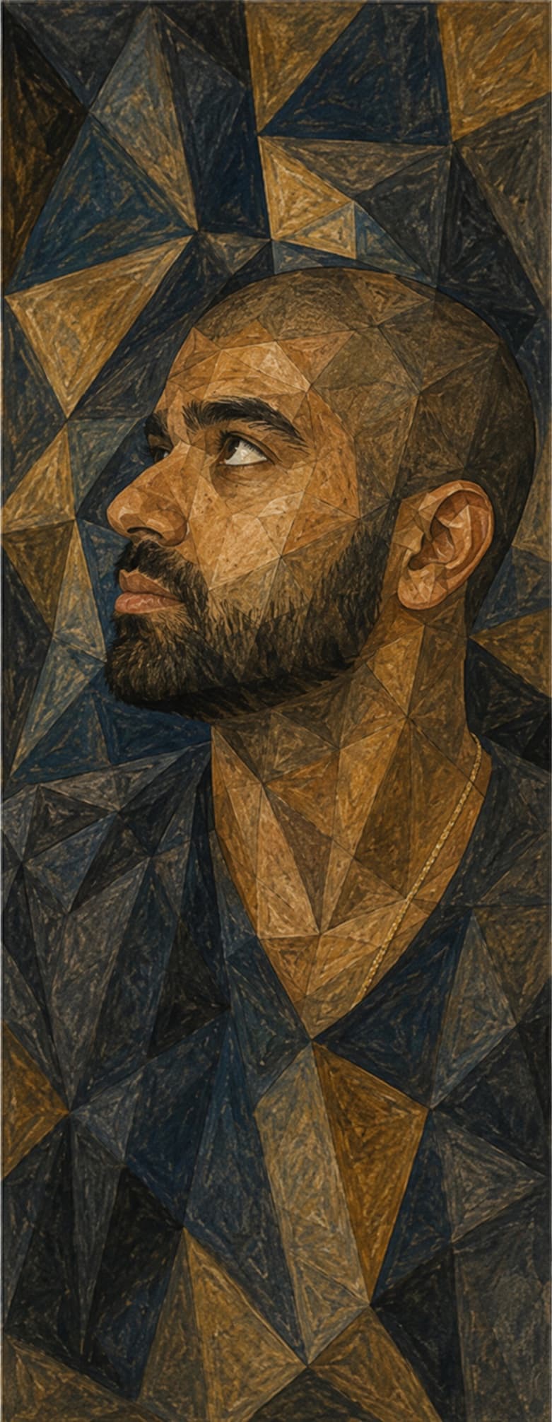 Cubist portrait of Ankur Mukherjee